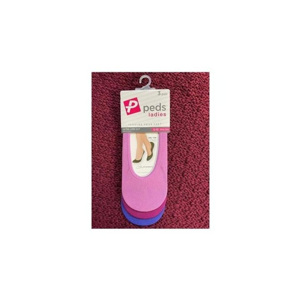Pink and purple peds ladies no show socks